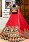 Red Heritage Designer Lehenga with All Over Embroidery Work For Women