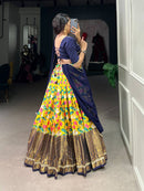 Multi Color Wedding Special Kutchi Gamthi Work Lehenga Choli For Women