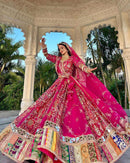 Pink Heritage Designer Lehenga with All Over Embroidery Work For Women