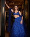 Stylish Blue Faux Georgette Lehenga Choli With Thread Embroidery For Women