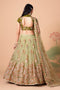 Multi Color Women Embellished Flared Lehenga Choli Set with All Over Sequined Embroidery Work