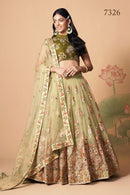 Multi Color Women Embellished Flared Lehenga Choli Set with All Over Sequined Embroidery Work