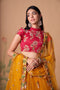 Multi Color Women Embellished Flared Lehenga Choli Set with All Over Sequined Embroidery Work