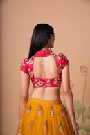 Multi Color Women Embellished Flared Lehenga Choli Set with All Over Sequined Embroidery Work