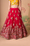 Multi Color Women Embellished Flared Lehenga Choli Set with All Over Sequined Embroidery Work