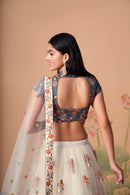 Multi Color Women Embellished Flared Lehenga Choli Set with All Over Sequined Embroidery Work