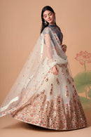 Multi Color Women Embellished Flared Lehenga Choli Set with All Over Sequined Embroidery Work