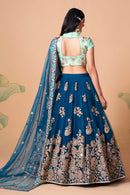 Multi Color Women Embellished Flared Lehenga Choli Set with All Over Sequined Embroidery Work