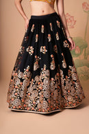 Multi Color Women Embellished Flared Lehenga Choli Set with All Over Sequined Embroidery Work