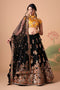 Multi Color Women Embellished Flared Lehenga Choli Set with All Over Sequined Embroidery Work