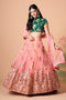 Multi Color Women Embellished Flared Lehenga Choli Set with All Over Sequined Embroidery Work