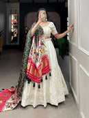 Multi Color Wedding Special Kutchi Gamthi Work Lehenga Choli For Women