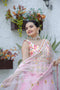 Baby Pink Stunning Double layer Net lehenga With Peplum style blouse