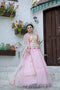 Baby Pink Stunning Double layer Net lehenga With Peplum style blouse