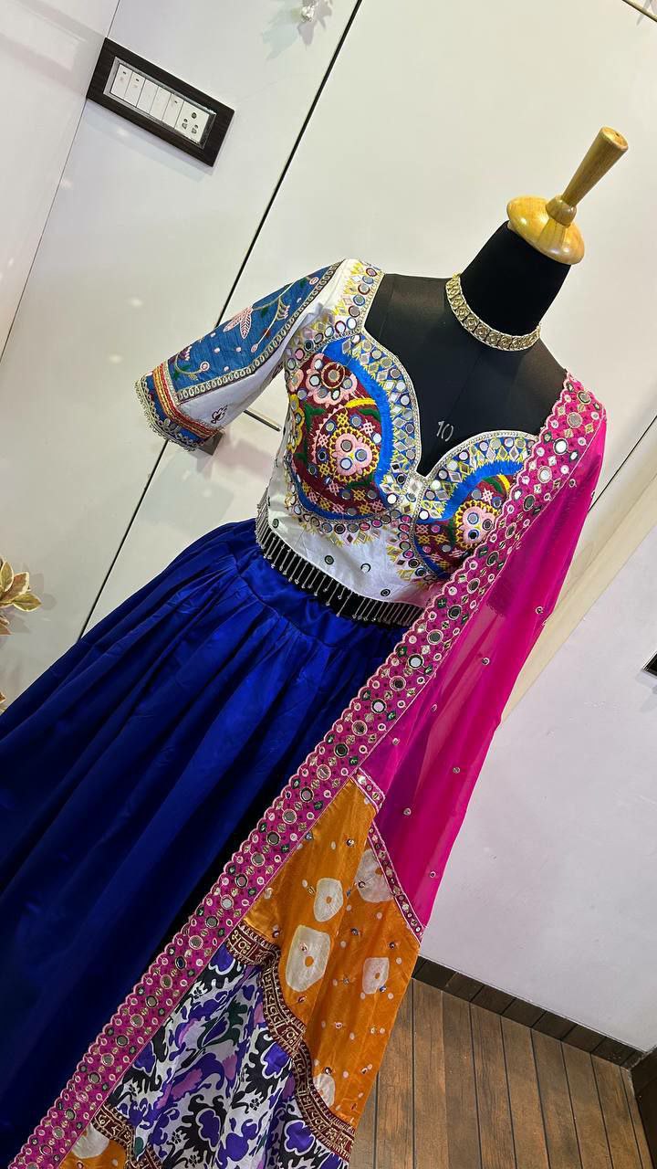 Presenting Navratri Special Mirror & Embroidery Work LehengaCholi