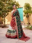 WEDDING SPECIAL MULTICOLOUR COTTON KUTCHI PATCHWORK LEHENGA CHOLI WITH DUPATTA SET FOR WOMEN