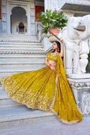 Gold Lehenga Choli Designer Bridal Lehenga Set For Women