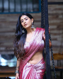 Modern Glam Silk Saree with a Soft Metallic Sheen For Women