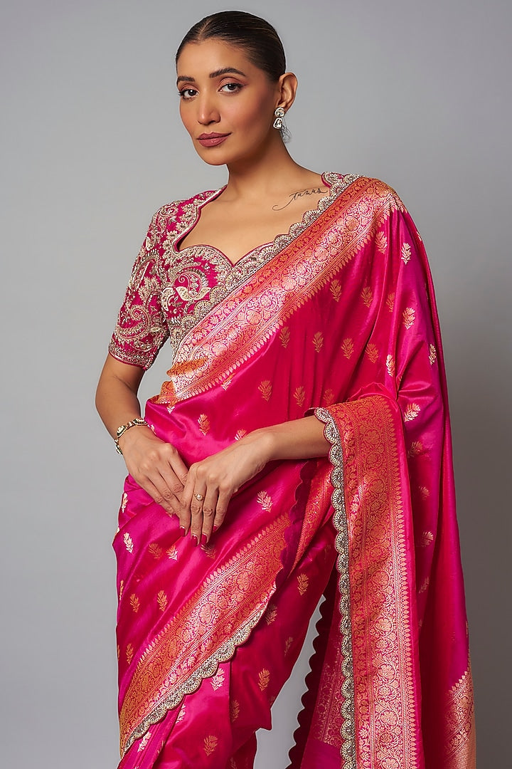 Traditional Handwoven Banarasi Saree with Luxurious Fabric Rich Work and Elaborate Details for Women