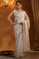 Sophisticated Party Wear Saree with Glamorous Drapes Rich Work and Heavy Detailing for Women