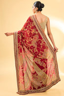 Traditional Banarasi Saree with Intricate Work and Heavily Embellished Borders for Women