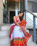 Versatile Cotton Saree with Modern Stripes and Floral Accents For Women