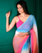 Multicolor Handcrafted Georgette Saree with Beautiful Blouse Piece For Women