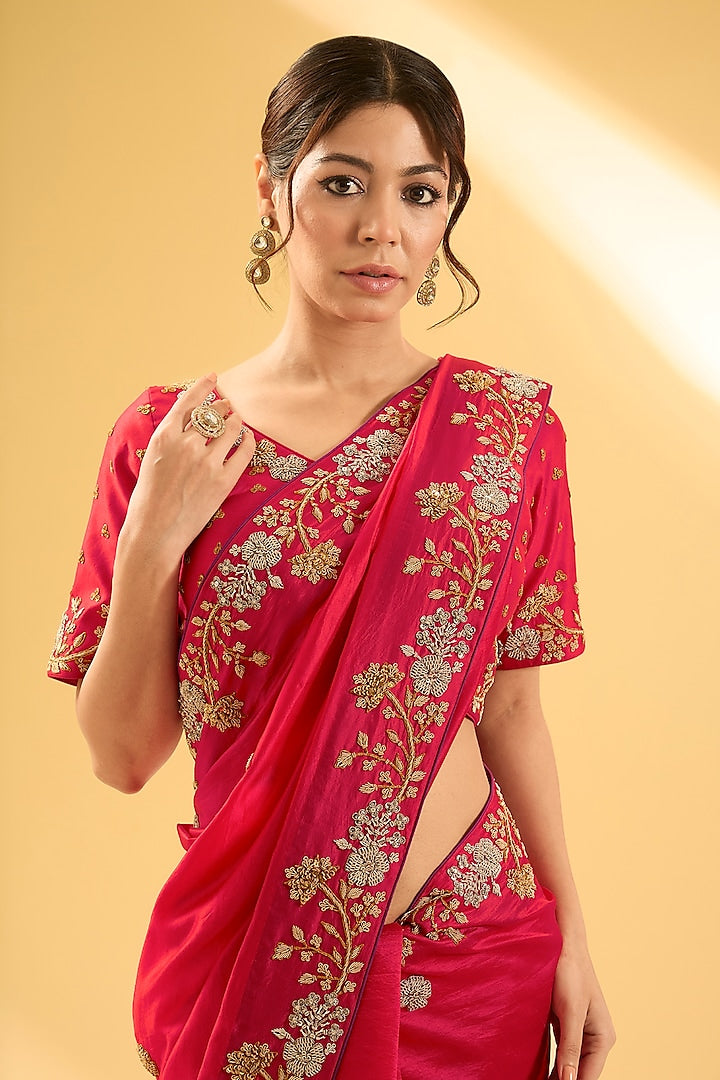 Glamorous Party Wear Saree with Rich Work and Heavy Craftsmanship for Women