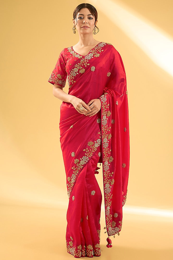 Glamorous Party Wear Saree with Rich Work and Heavy Craftsmanship for Women