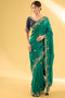 Beautifully Crafted Wedding Saree with Rich Work and Intricate Heavy Embellishments for Women