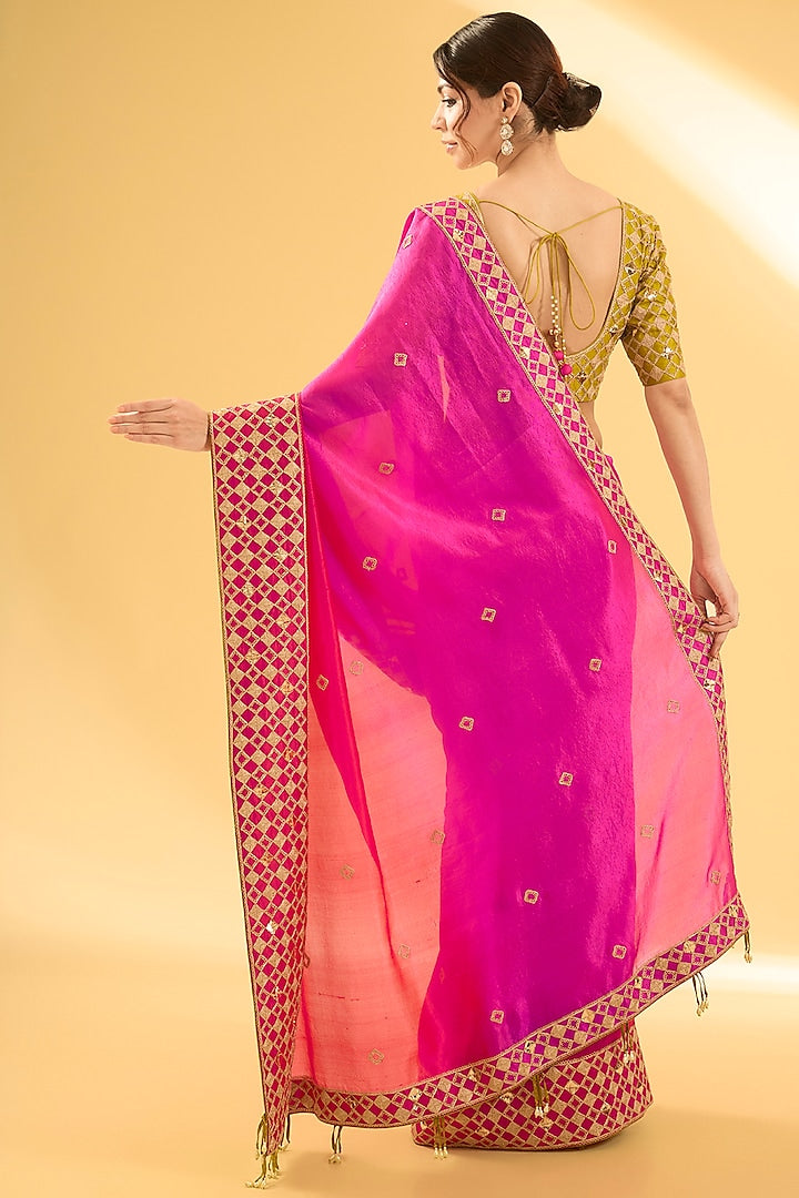 Exquisite Bridal Saree with Heavily Embellished Rich Work for a Grand Look for Women