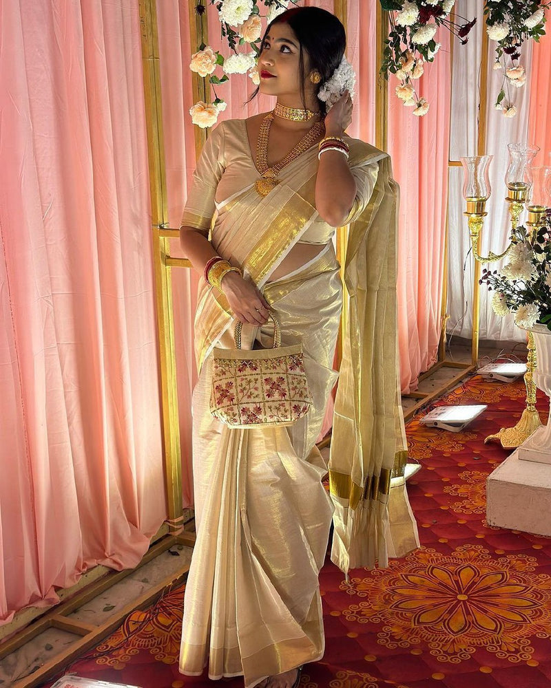 Luxurious South Indian Silk Saree for Weddings For Women