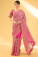 Majestic Bridal Saree with Intricate Rich Work and Heavily Embellished Borders for Women