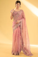 Luxury Saree with Rich Embroidery and Heavy Gold Work for Women