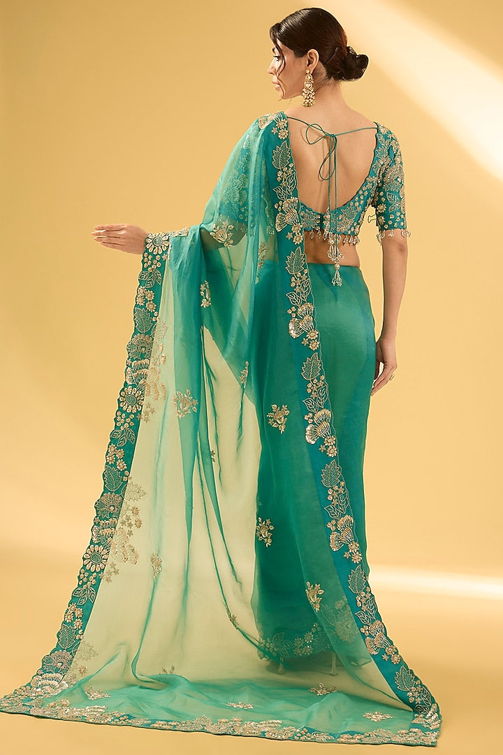 Sophisticated Saree with Rich Brocade Work and Heavy Embellishments for Women