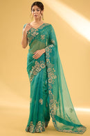 Sophisticated Saree with Rich Brocade Work and Heavy Embellishments for Women