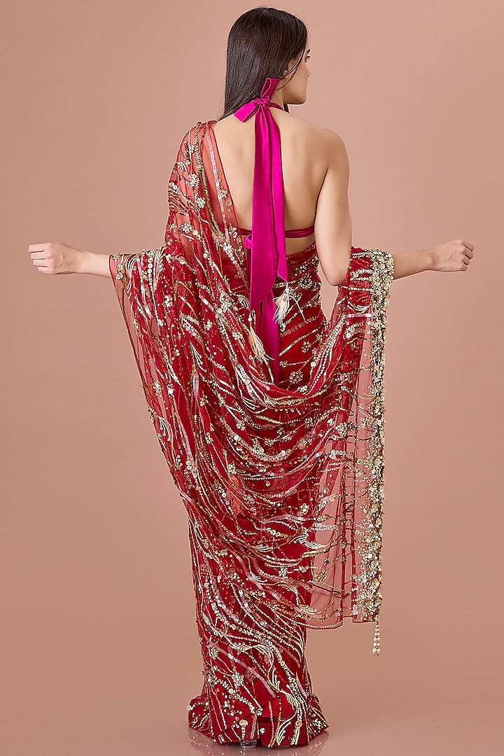 Chic Designer Saree with Rich Work and Heavy Craftsmanship for Special Occasions for Women