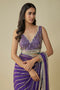 Glamorous Heavy Purple Saree with Rich Zari Work and Detailed Embellishments for Women