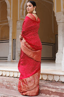 Grand Wedding Silk Saree with Rich Traditional Work and Heavy Detailing for Women