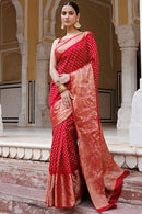 Grand Wedding Silk Saree with Rich Traditional Work and Heavy Detailing for Women