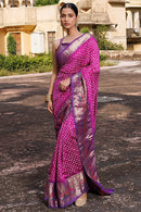 Luxury Designer Saree with Rich Brocade Work and Heavy Embellished Borders for Women