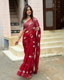 Charming Georgette Saree with Layered Embellishments For Women