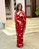 Charming Georgette Saree with Layered Embellishments For Women