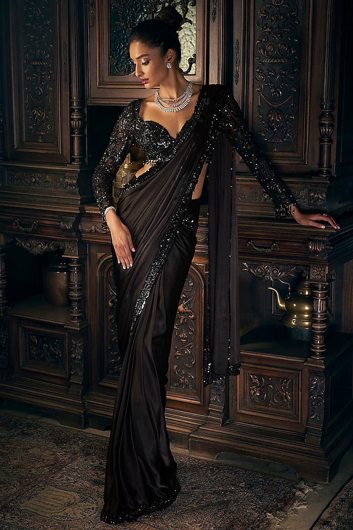 Glamorous Designer Saree with Rich Work and Heavy Decorative Embellishments for Women