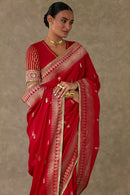 Sumptuous Silk Saree with Rich Handwork and Heavy Embellishments for Women