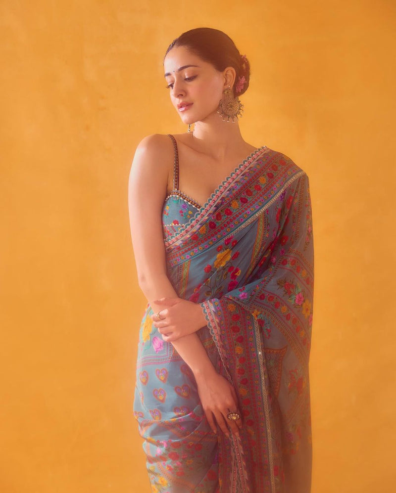 Subtle and Elegant Floral Printed Saree for Day Wear For Women