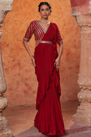 Elegant Designer Saree with Rich Gold Work and Heavy Stone Detailing for Women