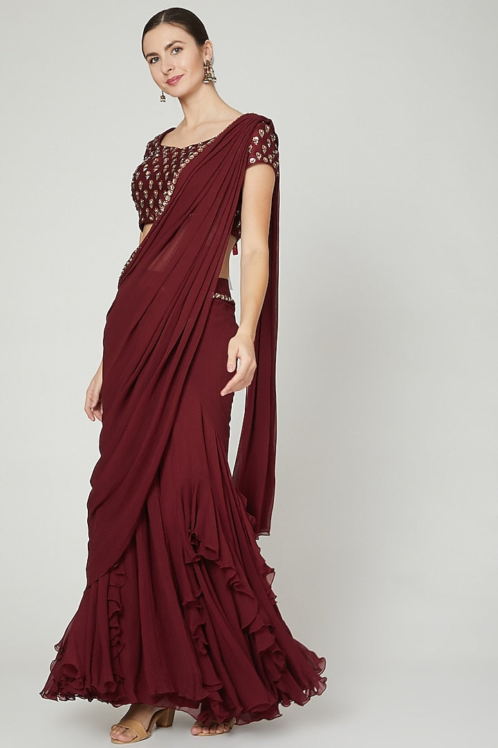 Stunning Party Wear Saree with Rich Traditional Embroidery and Heavy Design Elements for Women