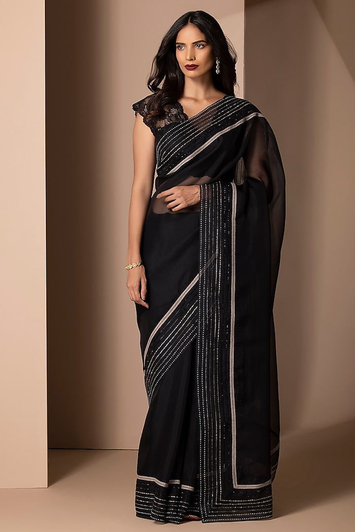 Luxurious Designer Saree with Rich Handwork and Heavy Embellishments for Women