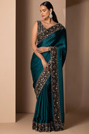 Glamorous Designer Saree with Rich Gold Work and Heavily Detailed Craftsmanship for Women